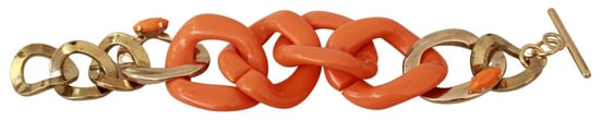 Ermanno Scervino Gouden Oranje Ketting Brede Messing Plastieken Armband - Image 1