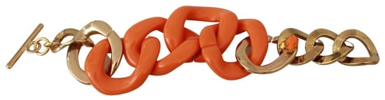 Ermanno Scervino Gouden Oranje Ketting Brede Messing Plastieken Armband - Image 2