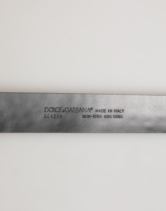 Dolce & Gabbana Zwarte Exotische Leren DG Logo Gesp Riem - Image 3