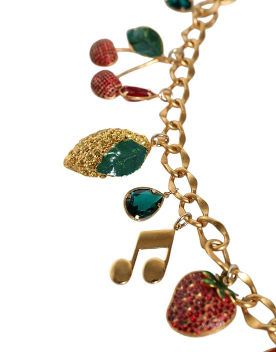 Dolce & Gabbana Gouden Kleur Messing Fruitige Met Kralen Versierde Taille Ketting Ceintuur - Image 4