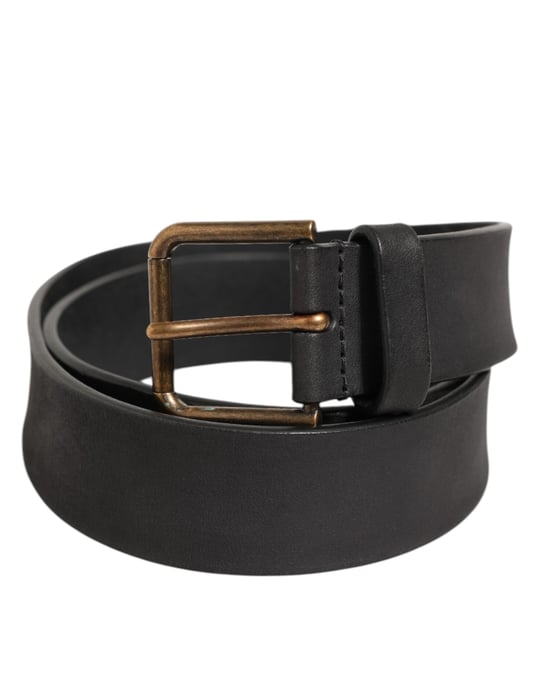 Dolce & Gabbana Zwarte Leren Metalen Gesp Klassieke Herenriem - Image 1