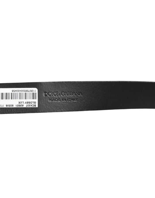 Dolce & Gabbana Bruin Glanzend Leren Klassieke Metalen Gesp Riem - Image 3