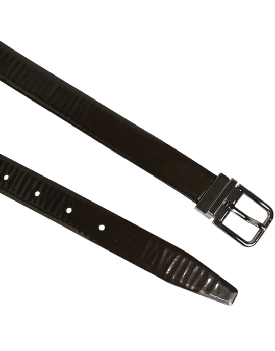 Dolce & Gabbana Bruin Glanzend Leren Klassieke Metalen Gesp Riem - Image 4