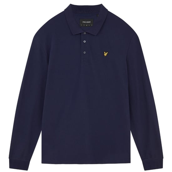 Lyle & Scott Herenpolo met lange mouwen en logo (Marineblauw) - Image 1