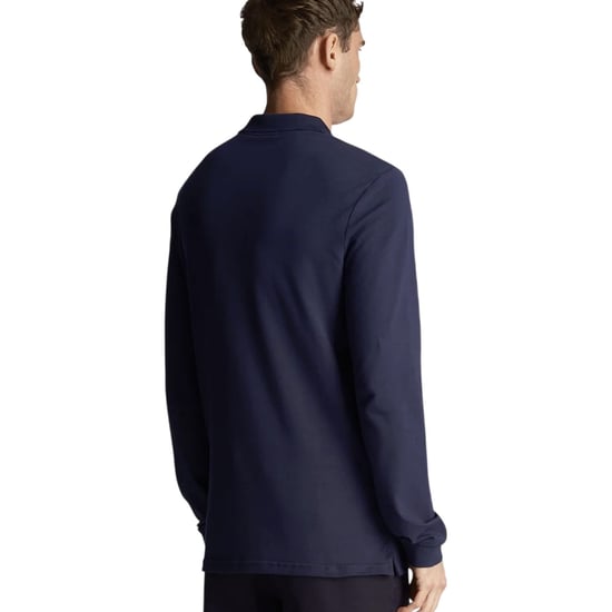 Lyle & Scott Herenpolo met lange mouwen en logo (Marineblauw) - Image 2