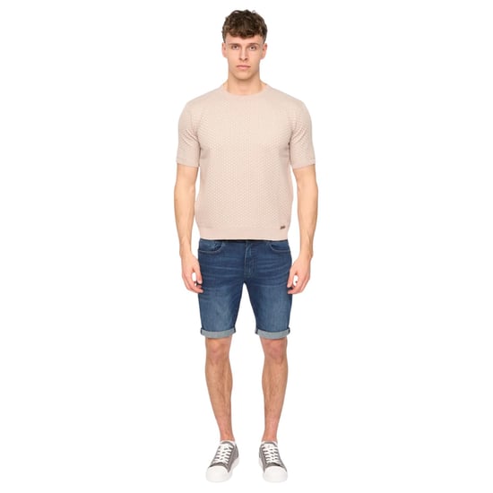 Duck and Cover Heren Mataso Gebreide T-Shirt (Stone) - Image 4