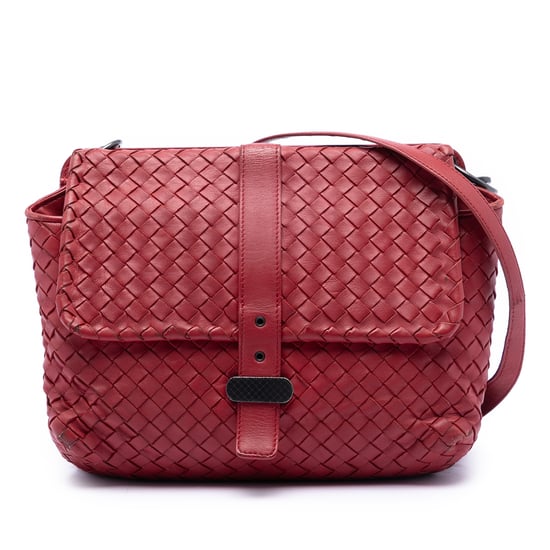 Tweedekans Nappa Intrecciato Dubbelzijdige Flap Messenger Bag - Image 1