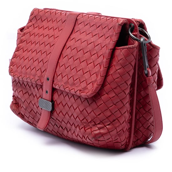 Tweedekans Nappa Intrecciato Dubbelzijdige Flap Messenger Bag - Image 2