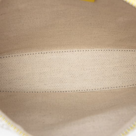 Tweedehands Herhalingsanagram Jacquard en Lederen Oblong Pouch - Image 4