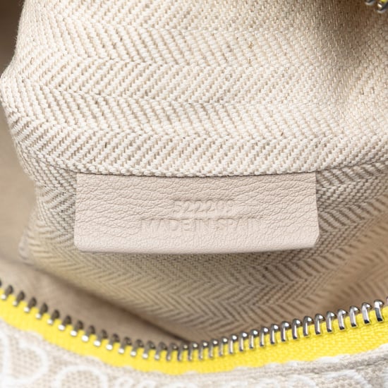 Tweedehands Herhalingsanagram Jacquard en Lederen Oblong Pouch - Image 6
