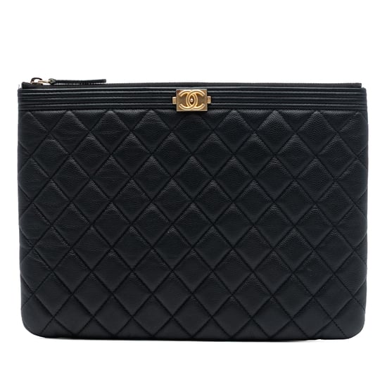 Tweedekans Medium Gequilt Caviar Boy O Case Clutch - Image 1