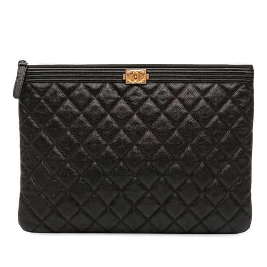 Tweedekans Medium Gequilt Caviar Boy O Case Clutch - Image 1