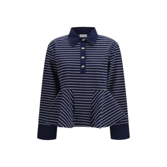 Ganni Blauwe Katoenen Polo Shirt - Image 1