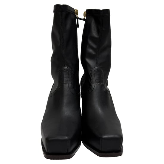 Stella McCartney Cowboy 80 Enkellaarsjes in Zwart Nepleer - Image 2