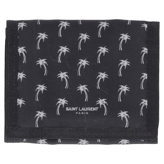 Saint Laurent Palmboom Vouwportemonnee in Zwart Nylon - Image 1