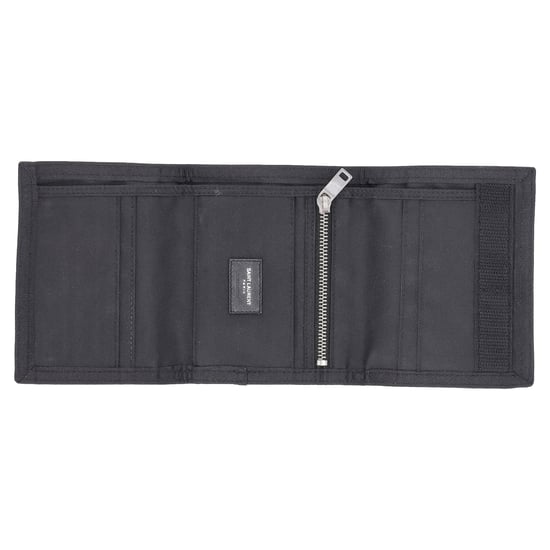 Saint Laurent Palmboom Vouwportemonnee in Zwart Nylon - Image 5
