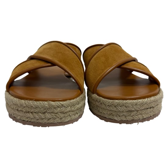 Gianvito Rossi Espadrille Slide Sandalen met Kruisbanden in Bruin Suède - Image 2