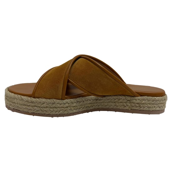 Gianvito Rossi Espadrille Slide Sandalen met Kruisbanden in Bruin Suède - Image 4