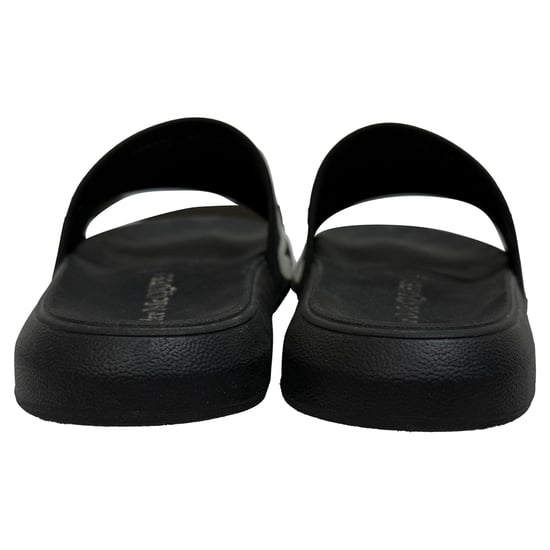Alexander McQueen Graffiti Logo Slide Sandalen in Zwart Rubber - Image 3