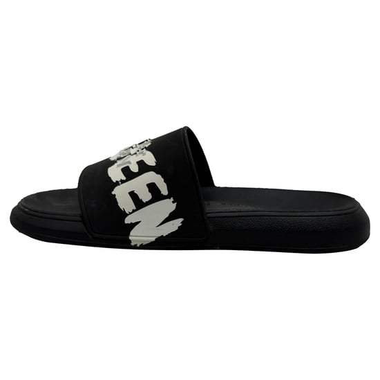 Alexander McQueen Graffiti Logo Slide Sandalen in Zwart Rubber - Image 4