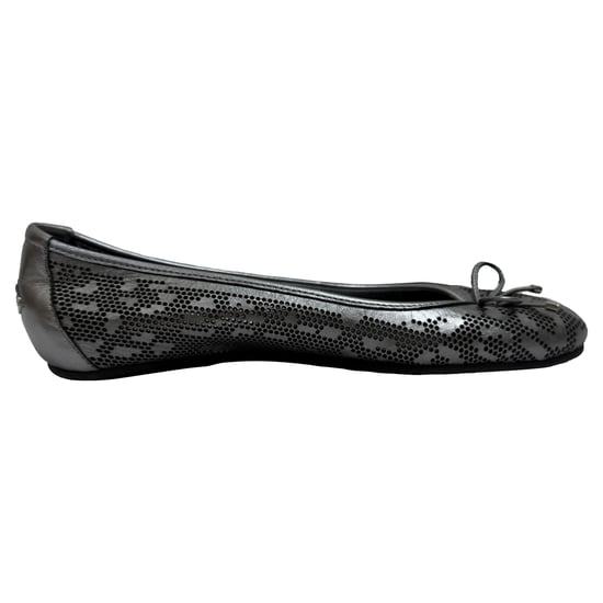 Jimmy Choo Perforated Ballerina's in Metallic Zilver Leer - Image 1