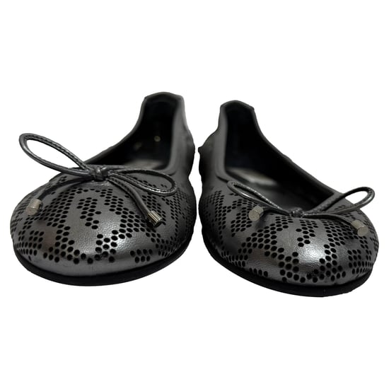 Jimmy Choo Perforated Ballerina's in Metallic Zilver Leer - Image 2