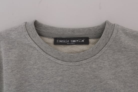 Frankie Morello Grijze Katoenen Crewneck Pullover Trui - Image 5