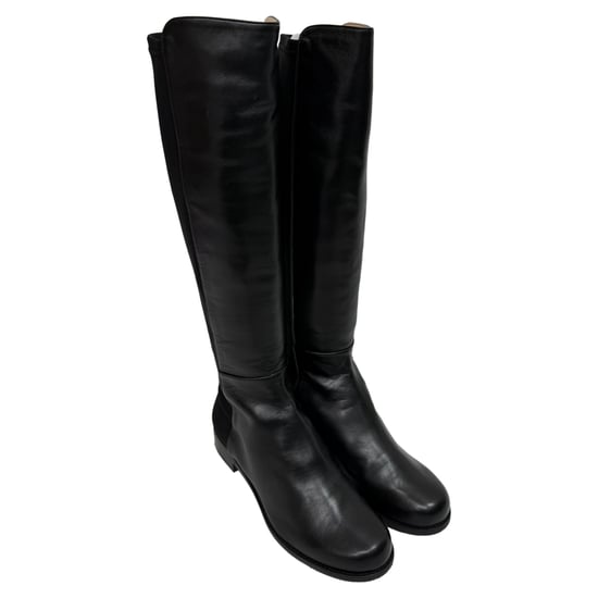 Stuart Weitzman 5050 overknee laarzen in zwart leer en suède. - Image 5