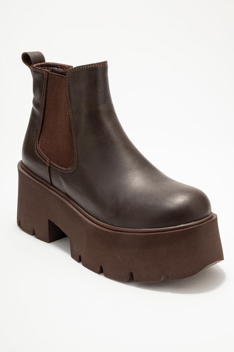 Clen Leren Platform Chelsea Boot - Image 1