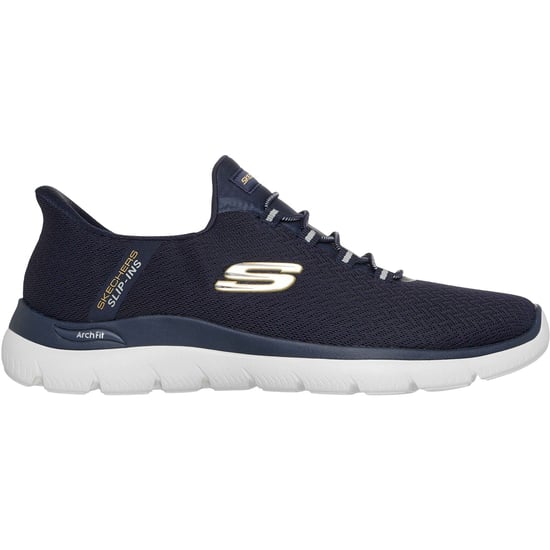 Skechers Arch Fit Summits Kynor Polyester Heren Navy/Geel Sneakers - Image 5