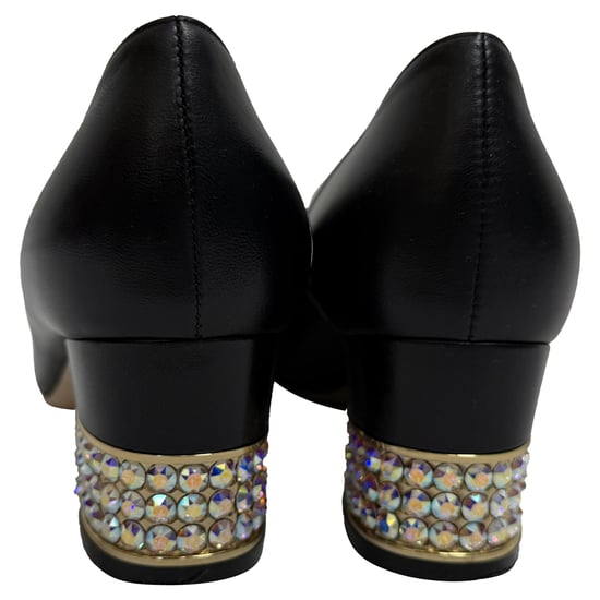 Gucci G-Embelleerde Block-Heel Pumps in Zwart Leder - Image 3