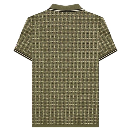 Lambretta Heren SS25 Geometrisch Poloshirt (Kaki Groen) - Image 2