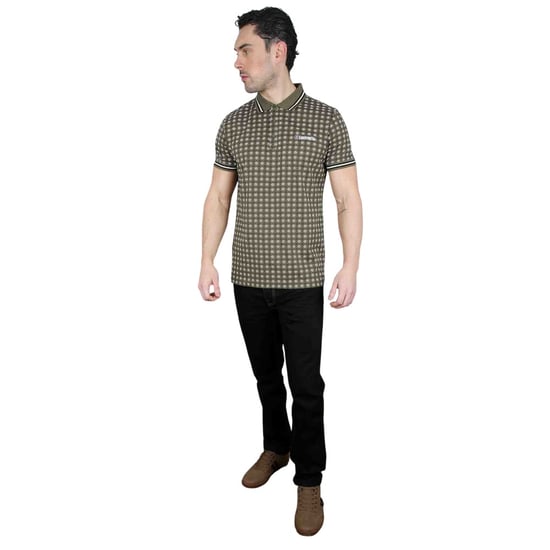 Lambretta Heren SS25 Geometrisch Poloshirt (Kaki Groen) - Image 3