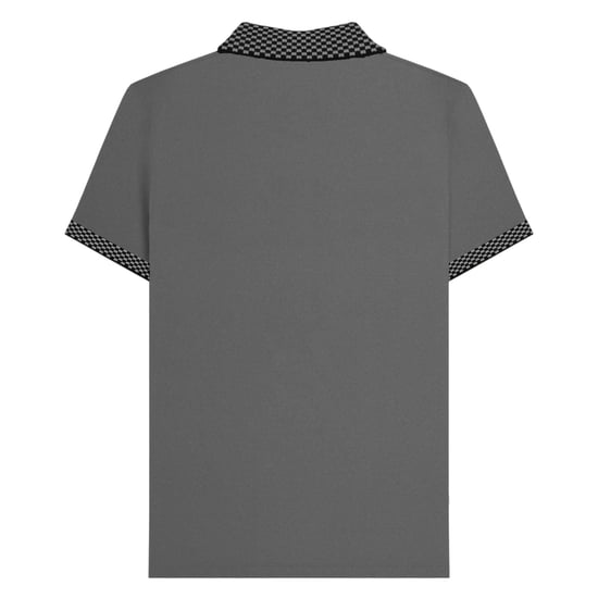Lambretta Heren SS25 Tweekleurig Poloshirt (Staalgrijs) - Image 2
