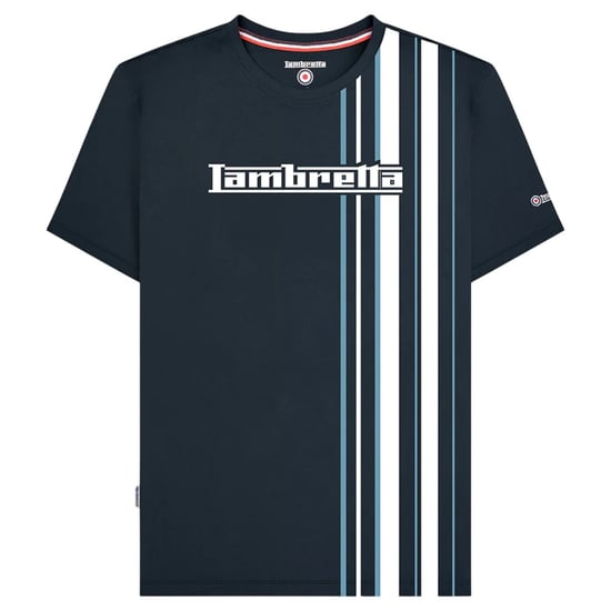 Lambretta Heren Racing Stripe T-shirt (Marine/rookblauw) - Image 1