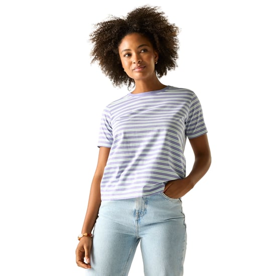 Regatta Dames/Dames Bayletta Gestreept T-shirt (Viooltje) - Image 2