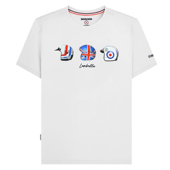 Lambretta Heren SS25 Helm T-Shirt (Wit) - Image 1