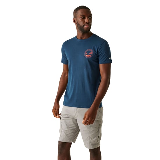 Regatta Heren Breezed V Mountain rug T-shirt met opdruk (Maanlicht Denim) - Image 4