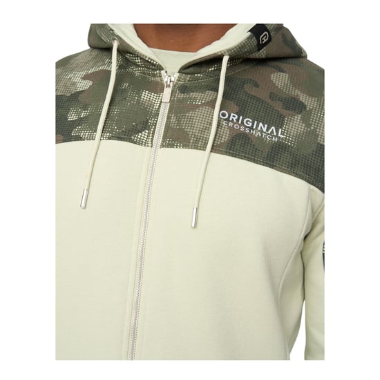 Crosshatch Mannen Branton Volledige Rits Hoodie (Licht Olijf) - Image 3
