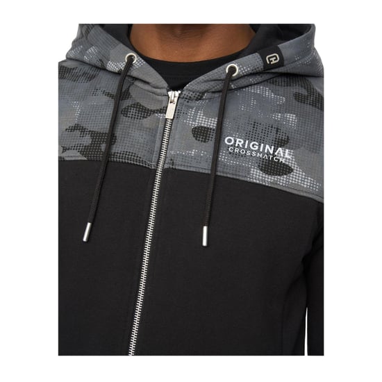 Crosshatch Heren Branton Volledige Ritssluiting Hoodie (Zwart) - Image 3