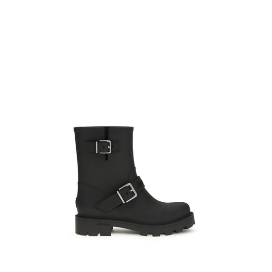 Jimmy Choo Zwarte Polyurethaan Regenlaarzen - Image 1