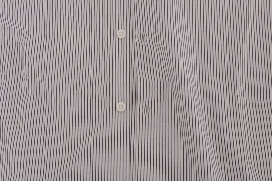 Frankie Morello Witte Blauwe Gestreepte Casual Katoenen Regular Fit Hemd - Image 5