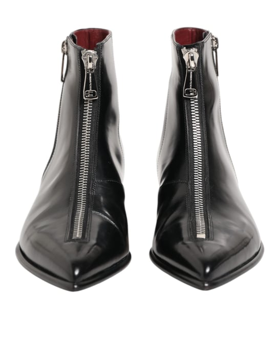 Dolce & Gabbana Zwarte Leren Chelsea Korte Enkelschoenen - Image 3