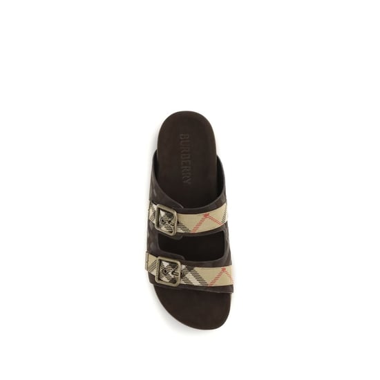 Burberry Bruine Kalfsleren Bos Taurus Platte Sandalen - Image 4