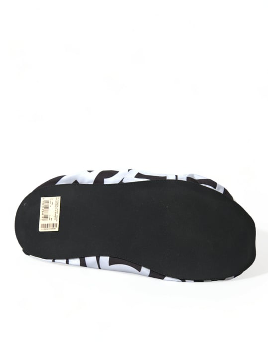 Dolce & Gabbana Witte Logo Print Nylon Instappers Flats Schoenen - Image 4