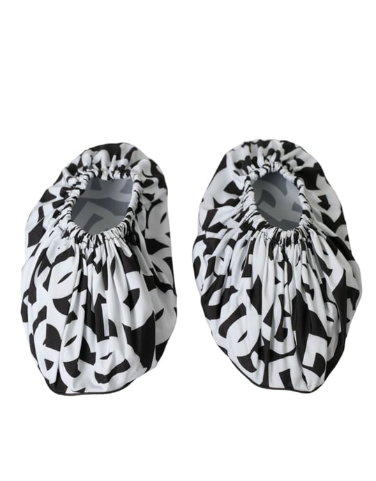 Dolce & Gabbana Witte Logo Print Nylon Instappers Flats Schoenen - Image 6
