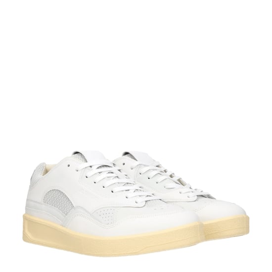Jil Sander Witte Leren Lage Sneakers - Image 2
