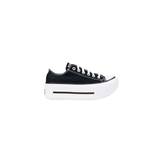 Converse Zwarte En Witte Stoffen Platform Sneakers - Image 1
