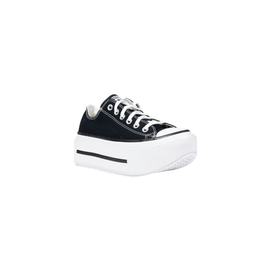 Converse Zwarte En Witte Stoffen Platform Sneakers - Image 2