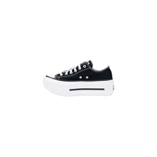 Converse Zwarte En Witte Stoffen Platform Sneakers - Image 3